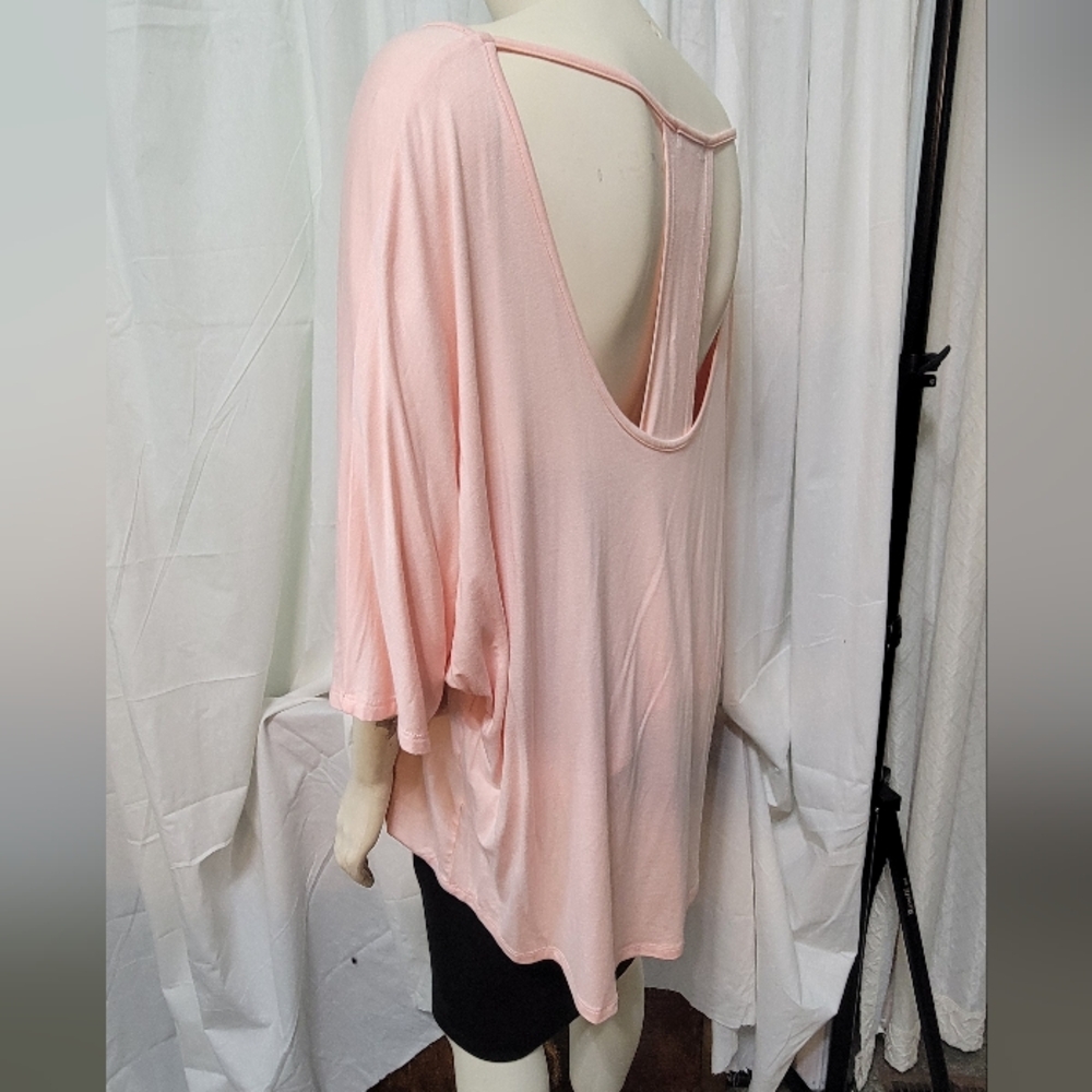 Venus Blush Pink Oversize Open‎ Racerback Top XL  Pink